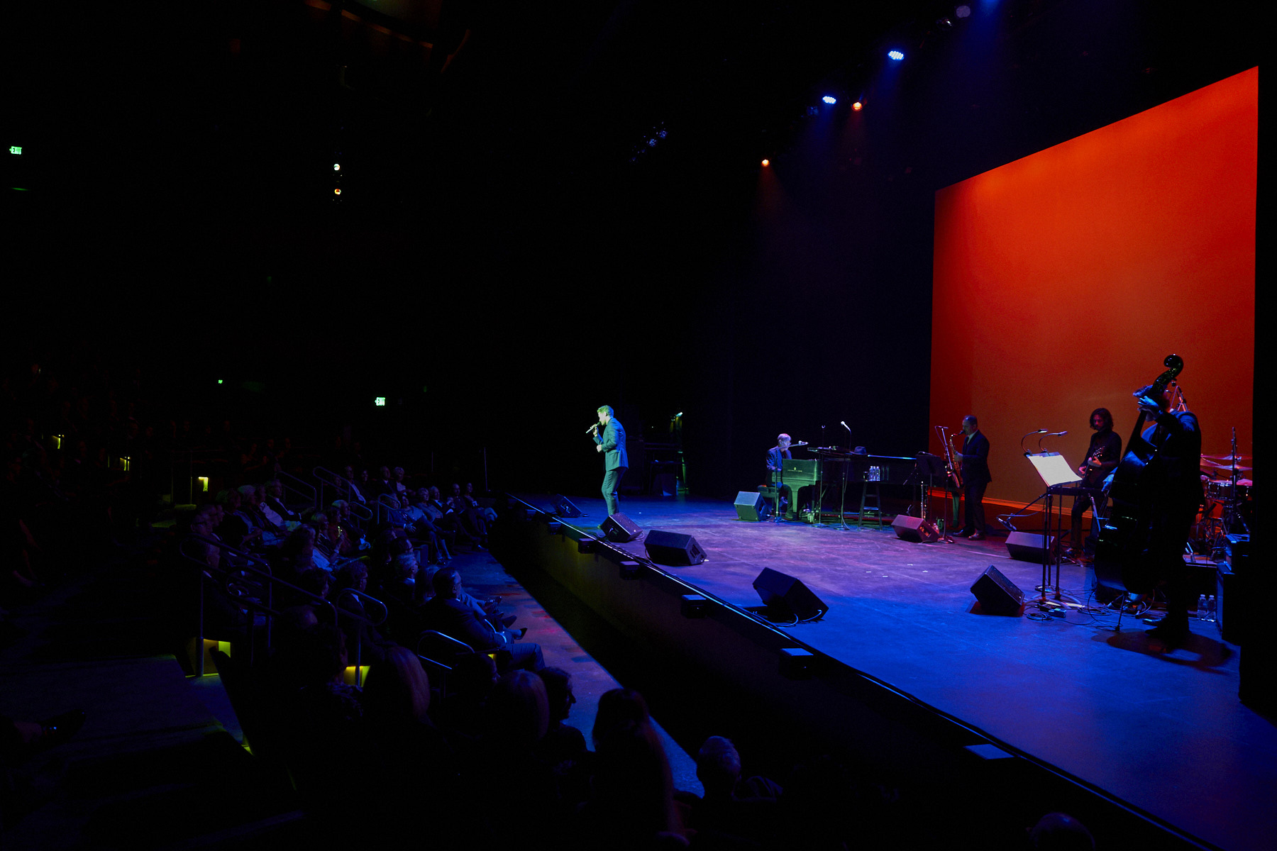 A performance with a man singing