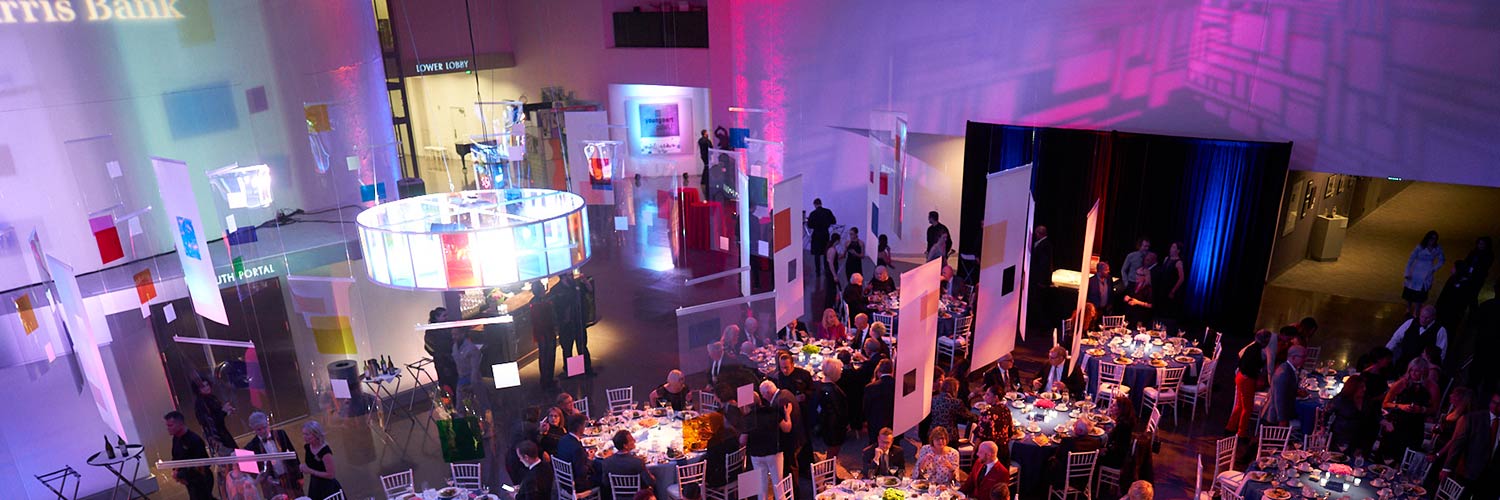 Birds eye view of a dining room