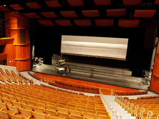 empty theatre chairs and stage